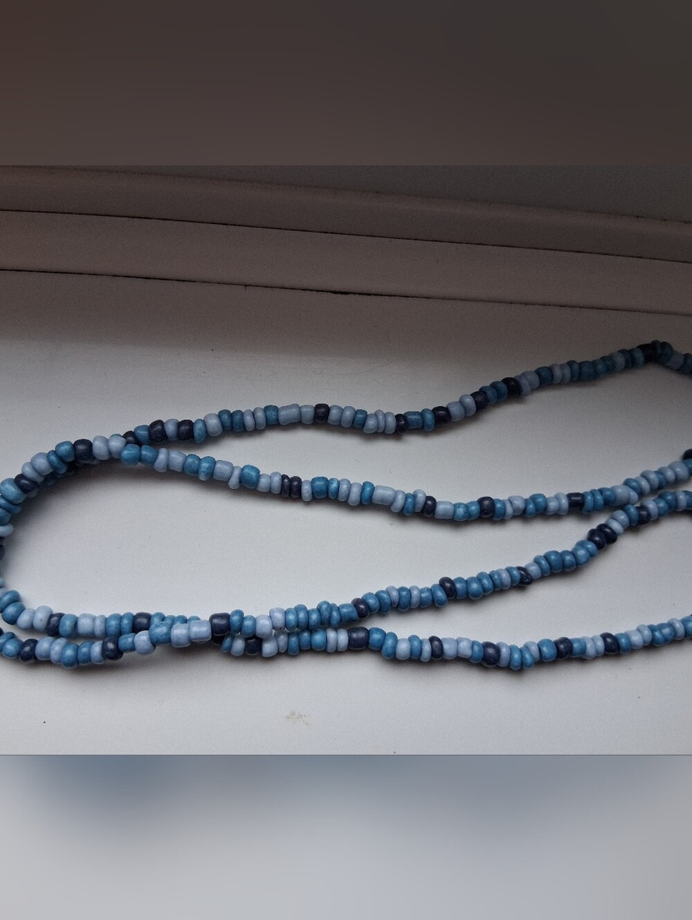 Blue Beaded Gradient Necklace Strand